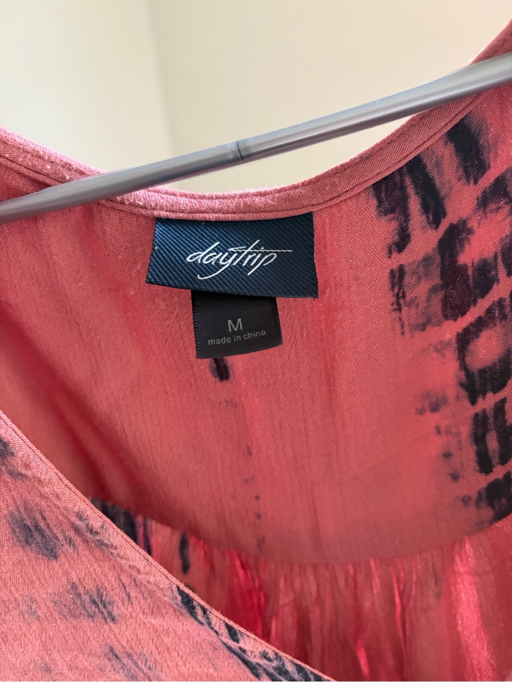 Daytrip Rust Pink Tie-Dye Button Front Blouse - Picture 2 of 4
